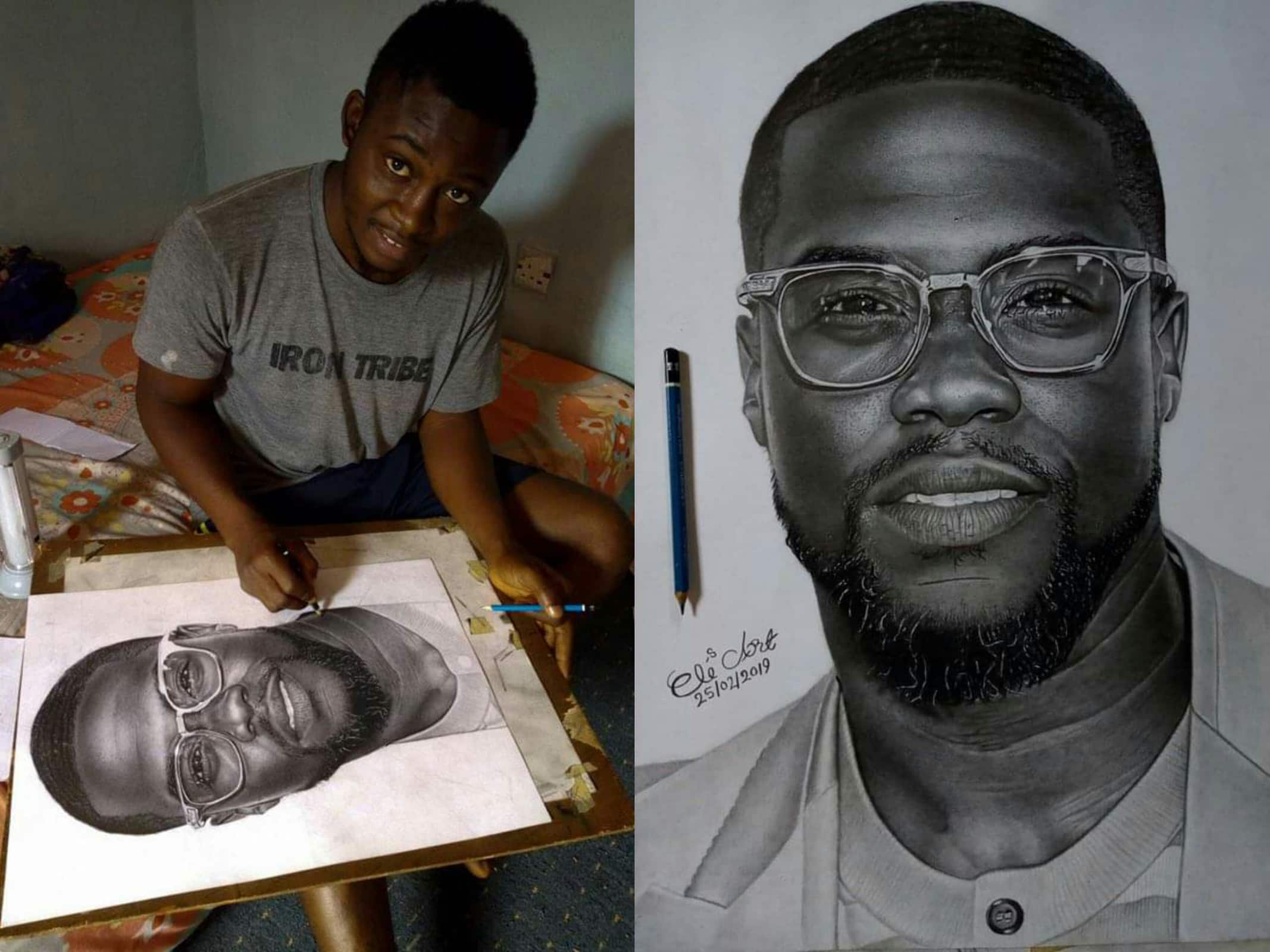 Kevin Hart reaches out to young Nigerian artist who did a drawing of him