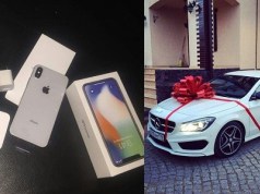 Lady angry after her boyfriend bought her iPhone X but got his mum a brand new car