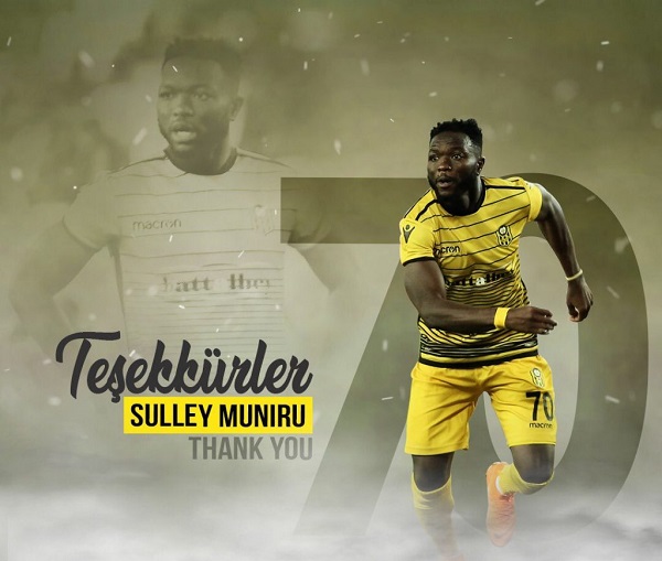 Turkish side, Yeni Malatyaspor terminates contract with Muniru Muntari, kid brother of Sulley Muntari