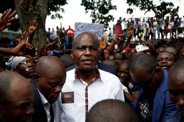 Martin Fayulu spoke at a rally in Kinshasa on Friday 