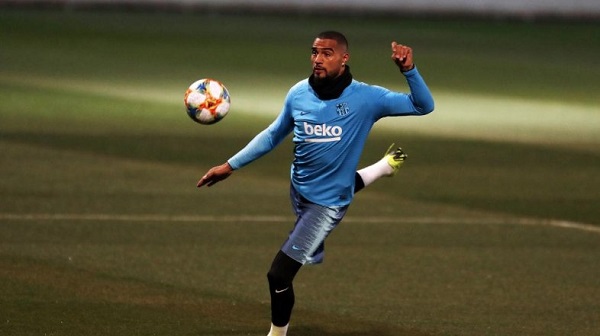 Watch: K.P Boateng’s first goals at Barcelona training