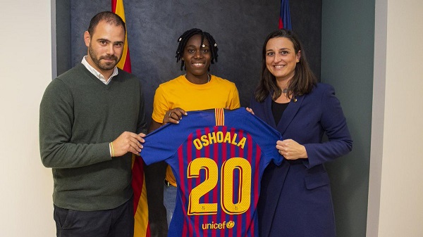 Nigerian female soccer star, Assisat Oshoala joins Barcelona on loan