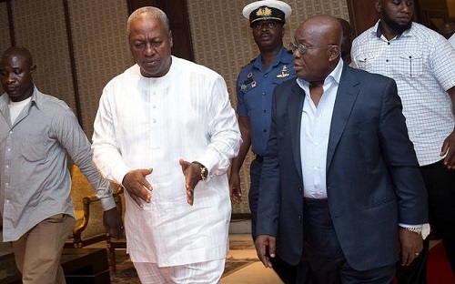 Former President John Dramani Mahama and President Akufo-Addo