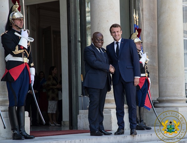 President Akufo-Addo and French President Emmanuel Macron