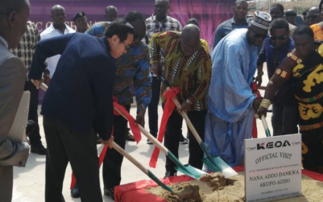 Prez. Akufo-Addo cuts sod for phase 2 of KEDA ceramics company