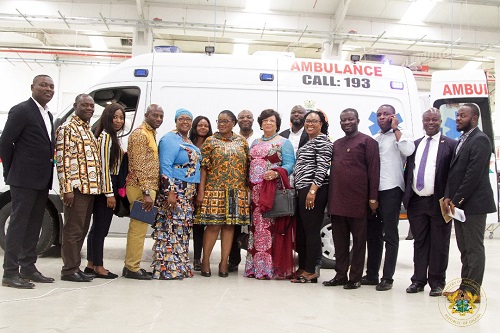 A government delegation led by the Minister for Special Development Initiative, Hon. Mavis Hawa Koomson