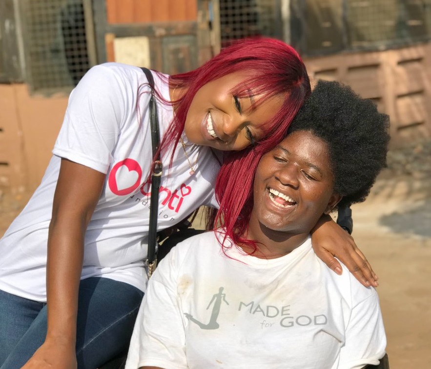 Efia Odo spends time with children with disability