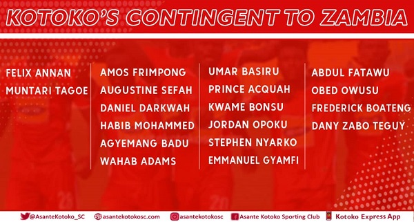 CAFCC: CK Akonnor names squad for Zesco trip