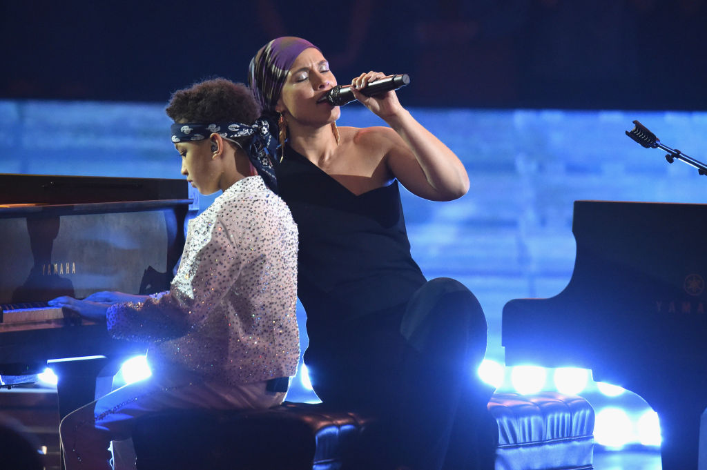 Alicia Keys and son, Egypt performs at iHeartRadio Music Awards