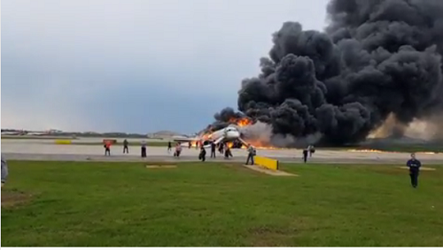 Russia crash jet 'struck by lightning'