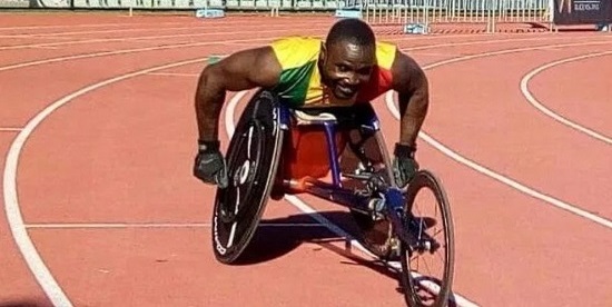 Botsyo Nkegbe wins T54 World Wheelchair 100m race in Arizona