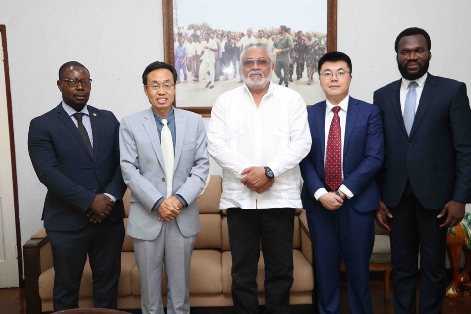 Rawlings with a delegation from the China embassy