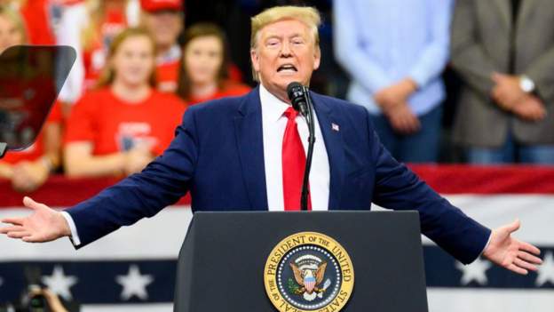 President Trump at the rally in Target Center, in Minneapolis