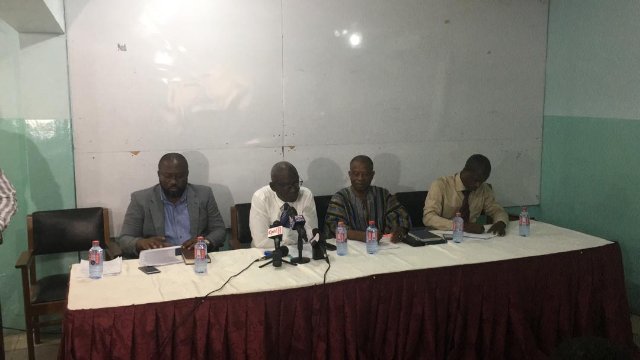 Some members of the Ghana Book Publishing Association at this afternoons news conference