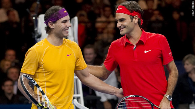 Nadal (left) and Federer (right)