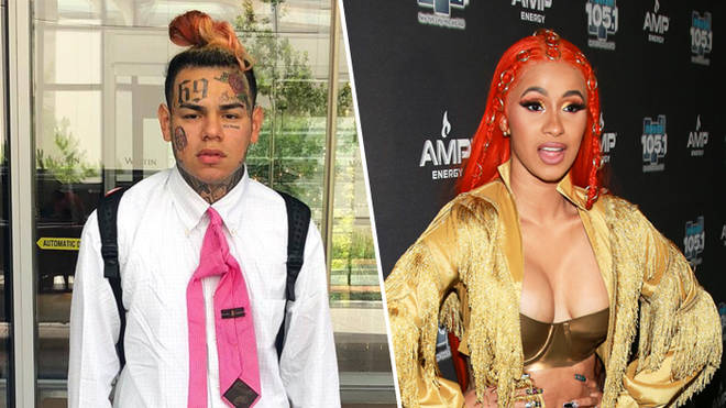 Tekashi 6ix9ine (left) and Cardi B (right)