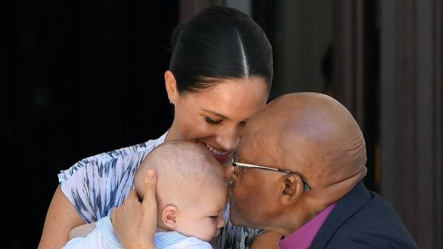 Baby Archie meets Archbishop Desmond Tutu
