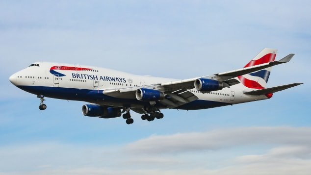 A British Airways Boeing 747 approaches New York on January 23, 2020. Nicolas Economou/NurPhoto via Getty Images
