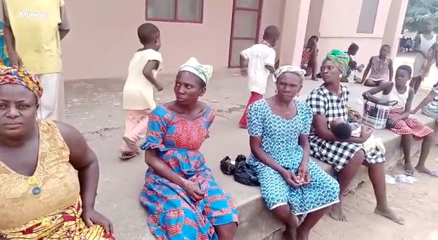 Some stranded residents of Gomoa Sinbrofo seeking refuge at the Gomoa Mpomam palace.