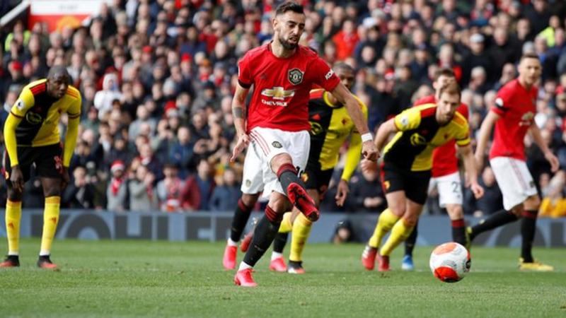 Fernandes scored his first goal for United from the penalty spot