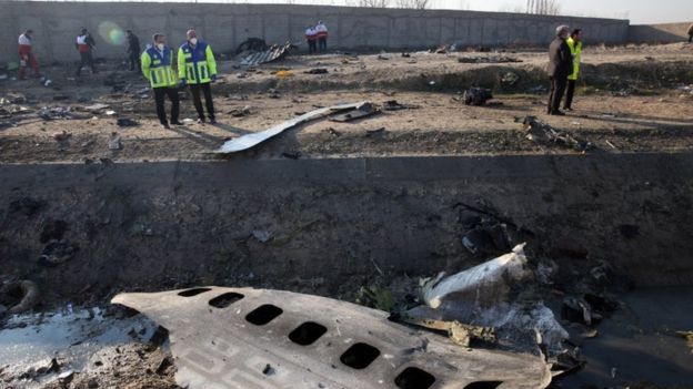 The plane came down shortly after taking off from Tehran