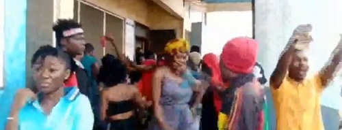 Angry Nigerian residents in Buduburam