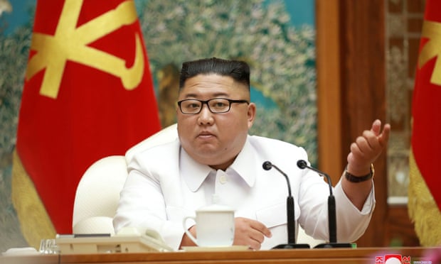 Kim Jong-un convened an emergency politburo meeting in response to what he called a ‘critical situation’. Photograph: KCNA/Reuters