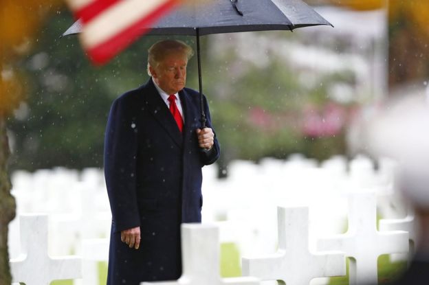 Donald Trump did visit the Suresnes American Cemetery during the 2018 trip to France