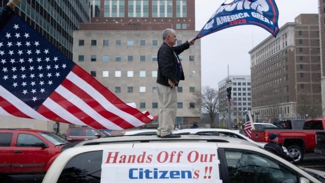 People have been protesting in the US state of Michigan against the 