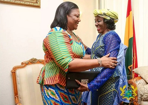 First Lady Rebecca Akufo-Addo (left) and Nana Konadu Agyemang Rawlings (right)