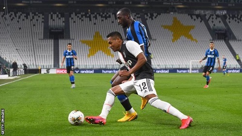 Juventus v Inter Milan was one of several Serie A games played behind closed doors before the league was suspended