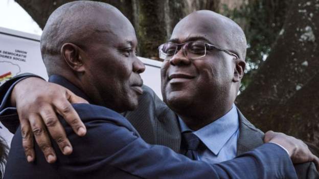 Vital Kamerhe (L) supported Félix Tshisekedi (R) in the presidential election