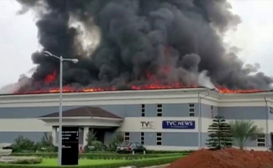 TVC News office was attacked and burnt down during the protests