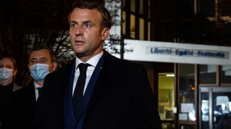 President Macron said he was murdered because he 'taught freedom of expression'