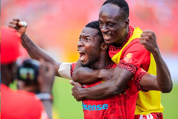 Ganiyu celebrating after scoring Kotoko's first goal against Bechem
