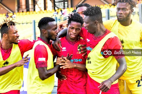 Kotoko players celebrating one of their goals