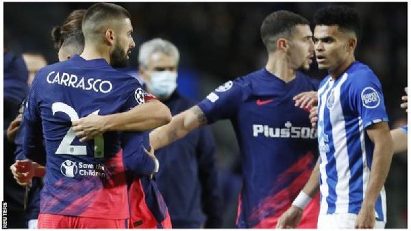 Porto and Atletico Madrid players clashed in a match that saw three red cards