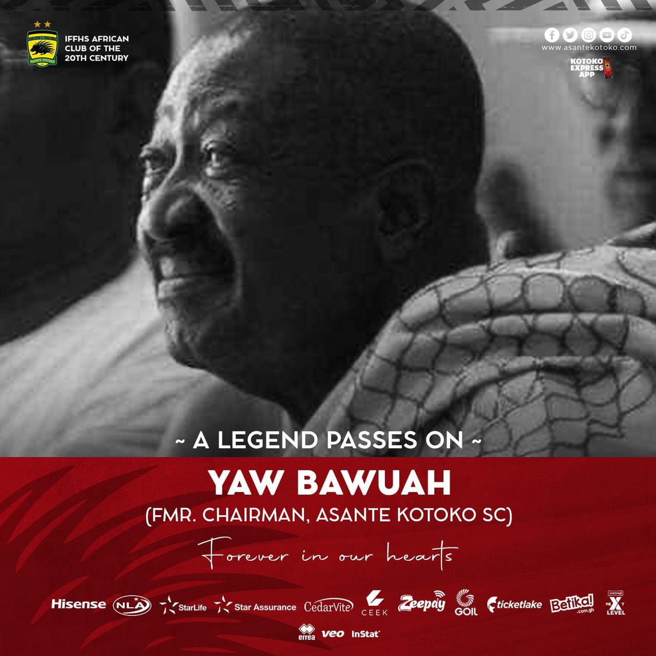 Kotoko mourns former Chairman Yaw Bawuah