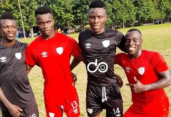 Kwadwo Obeng Jnr (in red jersey from Left)