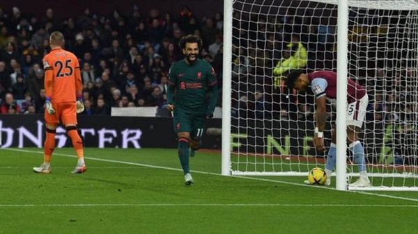 Mohamed Salah's 55th away Premier League goal for Liverpool moved him level with Michael Owen for the most in the club's history