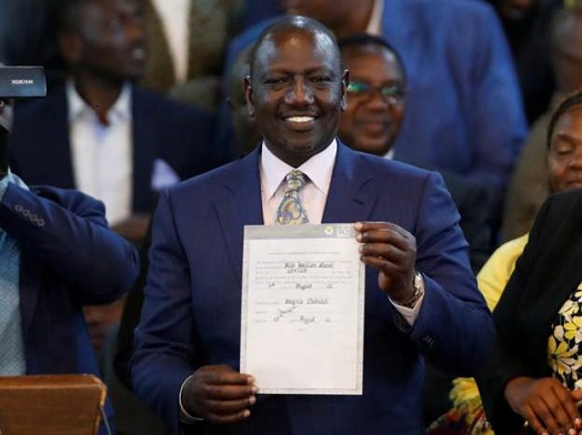 William Ruto was declared the winner of the election with 50.49% of the vote
