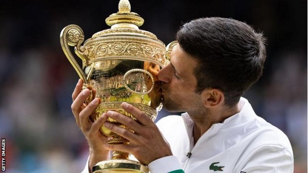 Novak Djokovic has won the Wimbledon men's singles title six times