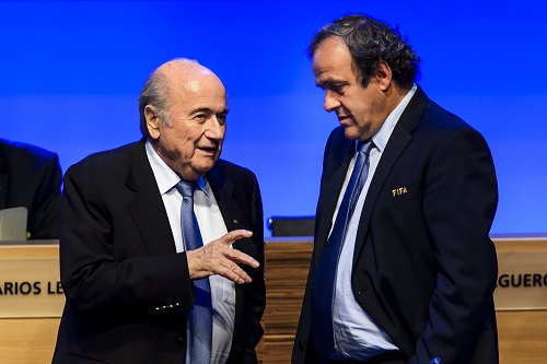 Sepp Blatter (left), Michel Platini (right)