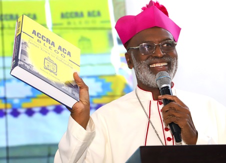 Most Reverend Charles Palmer-Buckle, Metropolitan Archbishop of Cape Coast, at the launch of the book on Accra