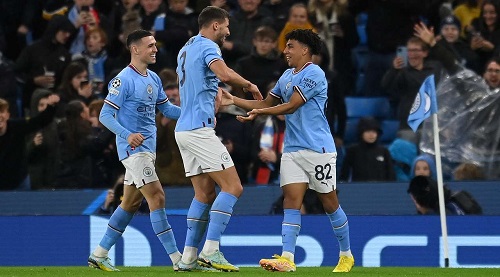 Rico Lewis, aged 17 years and 346 days, has become the youngest player in Champions League history to score on his first start in the competition, breaking the record held by Karim Benzema (17 years 352 days for Lyon v Rosenborg)