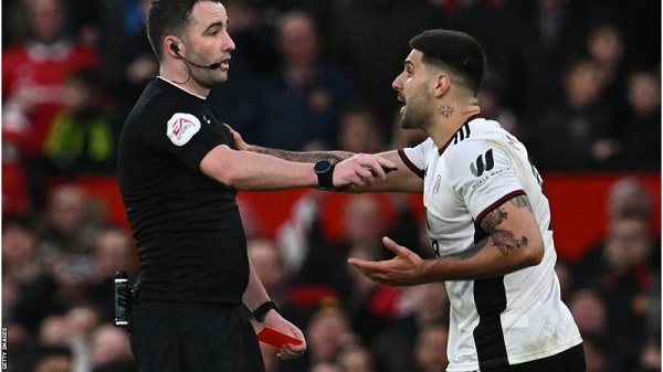 Aleksandar Mitrovic had put Fulham in front with his 12th goal of the season before being sent off at Manchester United