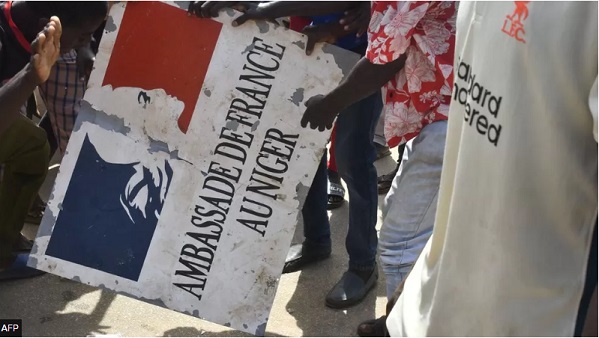 In the wake of July's coup in Niger, protesters tore down the sign of France's embassy in the capital, Niamey