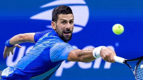 Djokovic won in the first round of a major for a men's record 67th consecutive match