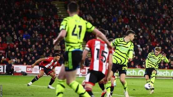 Martin Odegaard (right) put Arsenal ahead after five minutes with their 26th Premier League goal of 2024