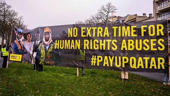 Amnesty protested over human rights at the 2022 World Cup in Qatar